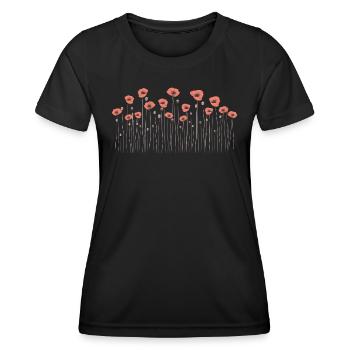 Poppies - Women's Functional T-Shirt - black - Front - AI Model Female 172 light (172cm)