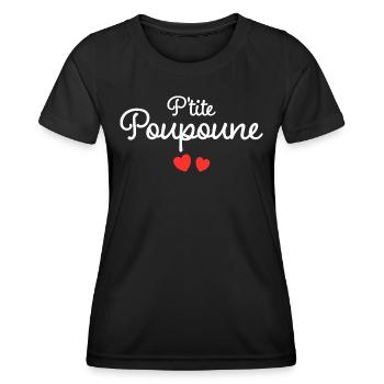 Petite Poupoune Humour Surnom Affectueux Femme - T-shirt sport Femme - noir - Devant - AI Model Female 172 light (172cm)