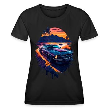 Klassischer Sportwagen - Frauen Funktions-T-Shirt - Schwarz - Vorne - AI Model Female 172 light (172cm)