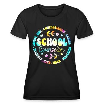 Tie Dye School Board Schulberater - Frauen Funktions-T-Shirt - Schwarz - Vorne - AI Model Female 172 light (172cm)