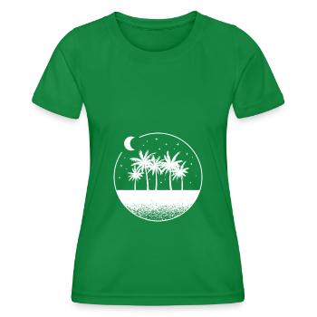 Beach Sea Palms Holiday Sun - Women's Functional T-Shirt - kelly green - Front - AI Model Female 172 dark (172cm)