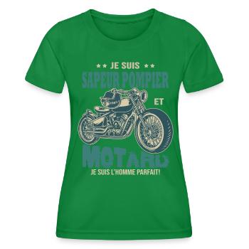 motard parfait sapeur pompier parfait - T-shirt sport Femme - vert - Devant - AI Model Female 172 dark (172cm)
