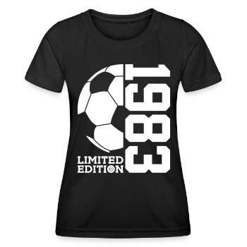 LIMITED EDITION 1983 FOOTBALL 43RD BIRTHDAY - Women's Functional T-Shirt - black - Front - AI Model Female 172 light (172cm)