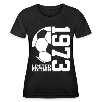 ÉDITION LIMITÉE FOOTBALL 1973 53E ANNIVERSAIRE - T-shirt sport Femme - noir - Devant - AI Model Female 172 light (172cm)
