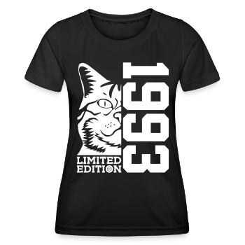 LIMITED EDITION 1993 CAT 33RD BIRTHDAY - Women's Functional T-Shirt - black - Front - AI Model Female 172 light (172cm)