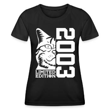 LIMITED EDITION 2003 CAT 23RD BIRTHDAY - Women's Functional T-Shirt - black - Front - AI Model Female 172 light (172cm)