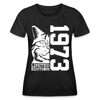 LIMITED EDITION 1973 CAT 53RD BIRTHDAY - Women's Functional T-Shirt - black - Front - AI Model Female 172 light (172cm)