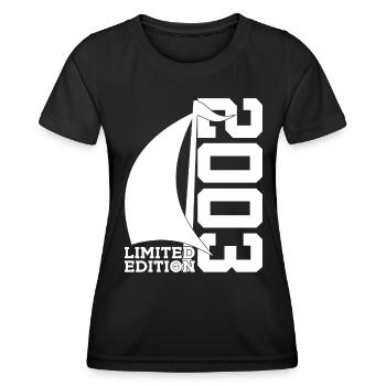 VOILIER 2003 VOILIER 23E ANNIVERSAIRE MARIN - T-shirt sport Femme - noir - Devant - AI Model Female 172 light (172cm)