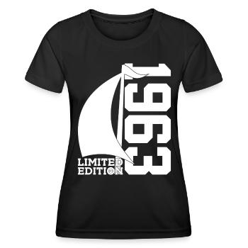 VOILIER 1963 VOILIER 63E ANNIVERSAIRE MARIN - T-shirt sport Femme - noir - Devant - AI Model Female 172 light (172cm)