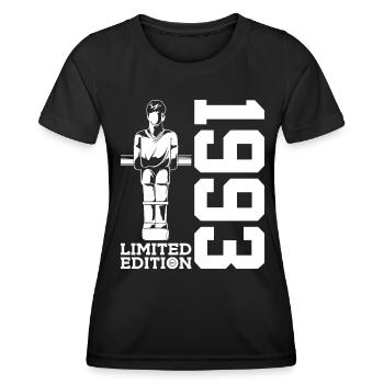 LIMITED EDITION 1993 TISCHFUßBALL 33. GEBURTSTAG - Frauen Funktions-T-Shirt - Schwarz - Vorne - AI Model Female 172 light (172cm)