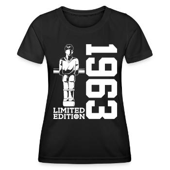 ÉDITION LIMITÉE FOOTBALL DE TABLE 1963 63E ANNIVERSAIRE - T-shirt sport Femme - noir - Devant - AI Model Female 172 light (172cm)