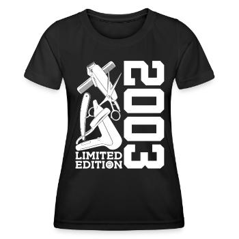 HAIRSTYLIST 2003 STYLIST 23. GEBURTSTAG FRISEUR - Frauen Funktions-T-Shirt - Schwarz - Vorne - AI Model Female 172 light (172cm)