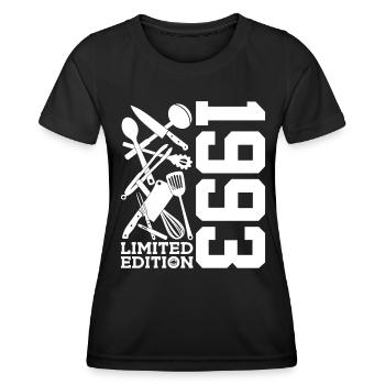 LIMITED EDITION 1993 COOKING 33RD BIRTHDAY CHEF - Women's Functional T-Shirt - black - Front - AI Model Female 172 light (172cm)