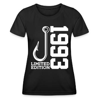 ÉDITION LIMITÉE DE PÊCHE DU PÊCHEUR 33 ANNIVERSAIRES DU PÊCHEUR EN ÉDITION LIMITÉE 1993 - T-shirt sport Femme - noir - Devant - AI Model Female 172 light (172cm)