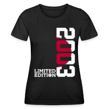 LIMITED EDITION 2003 JAPAN 23. GEBURTSTAG - Frauen Funktions-T-Shirt - Schwarz - Vorne - AI Model Female 172 light (172cm)