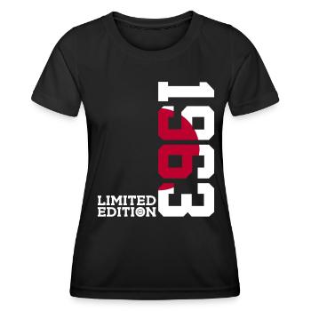 ÉDITION LIMITÉE 1963 ANNIVERSAIRE JAPONAIS - T-shirt sport Femme - noir - Devant - AI Model Female 172 light (172cm)