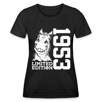 LIMITED EDITION 1953 HORSE 73RD BIRTHDAY RIDING - Women's Functional T-Shirt - black - Front - AI Model Female 172 light (172cm)