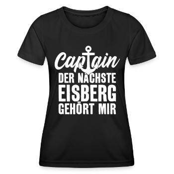 KAPITÄN SEGLER SEGELN CAPTAIN SEGELBOOT MOTORBOOT - Frauen Funktions-T-Shirt - Schwarz - Vorne - AI Model Female 172 light (172cm)