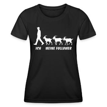 Ich Meine Follower Ziegen Züchter Landwirt Bauer - Frauen Funktions-T-Shirt - Schwarz - Vorne - AI Model Female 172 light (172cm)