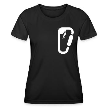 Escalade mousqueton pour grimpeurs - T-shirt sport Femme - noir - Devant - AI Model Female 172 light (172cm)