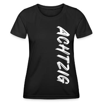 80 / Achtzig / 80. Geburtstag - Frauen Funktions-T-Shirt - Schwarz - Vorne - AI Model Female 172 light (172cm)