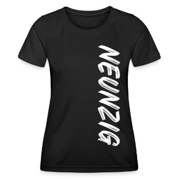 90 / Neunzig / 90. Geburtstag - Frauen Funktions-T-Shirt - Schwarz - Vorne - AI Model Female 172 light (172cm)