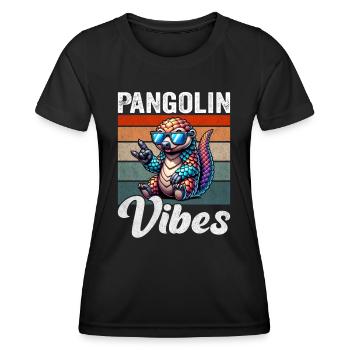 Pangolin Vibes Conservationist Pangolin Fan - Women's Functional T-Shirt - black - Front - AI Model Female 172 light (172cm)