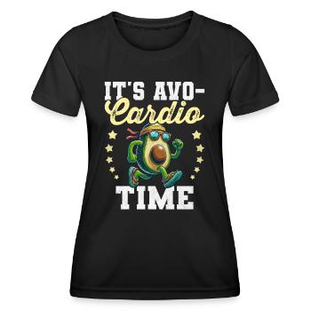 It's Avo-Cardio Time Gym Vegan Avocardio Avocado - Women's Functional T-Shirt - black - Front - AI Model Female 172 light (172cm)
