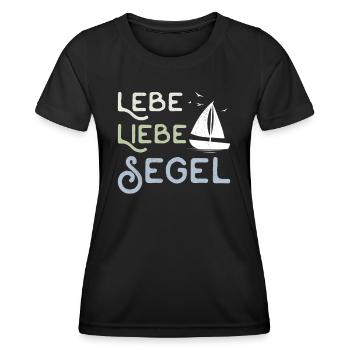 Live Love Sailing Skipper Captain Sailing & Sailing - Women's Functional T-Shirt - black - Front - AI Model Female 172 light (172cm)