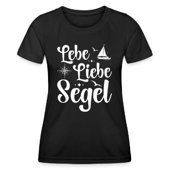 Live Love Sailing Skipper Captain Sailing & Sailing - Women's Functional T-Shirt - black - Front - AI Model Female 172 light (172cm)