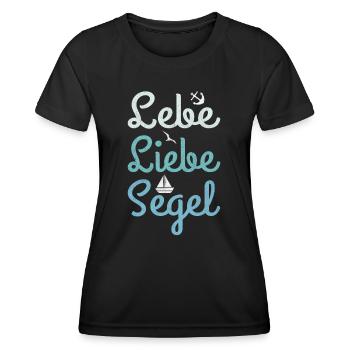 Live Love Sailing Skipper Captain Sailing & Sailing - Women's Functional T-Shirt - black - Front - AI Model Female 172 light (172cm)