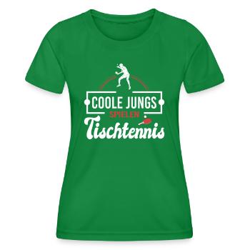 Mecs cool jouant au ping-pong de table drôle - T-shirt sport Femme - vert - Devant - AI Model Female 172 dark (172cm)