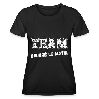 team bourré le matin - T-shirt sport Femme - noir - Devant - AI Model Female 172 light (172cm)