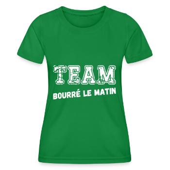 team bourré le matin - T-shirt sport Femme - vert - Devant - AI Model Female 172 dark (172cm)