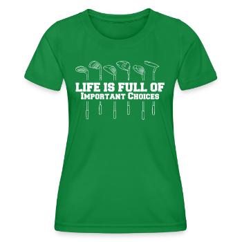 Golf Golfschläger - Frauen Funktions-T-Shirt - Kelly Green - Vorne - AI Model Female 172 dark (172cm)