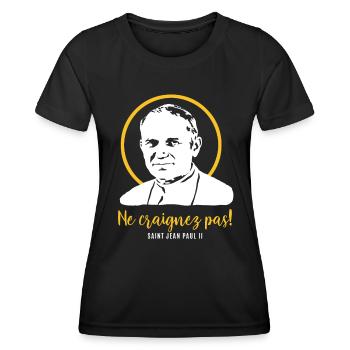 Fürchtet euch nicht - Papst Johannes Paul II JP2 - Frauen Funktions-T-Shirt - Schwarz - Vorne - AI Model Female 172 light (172cm)