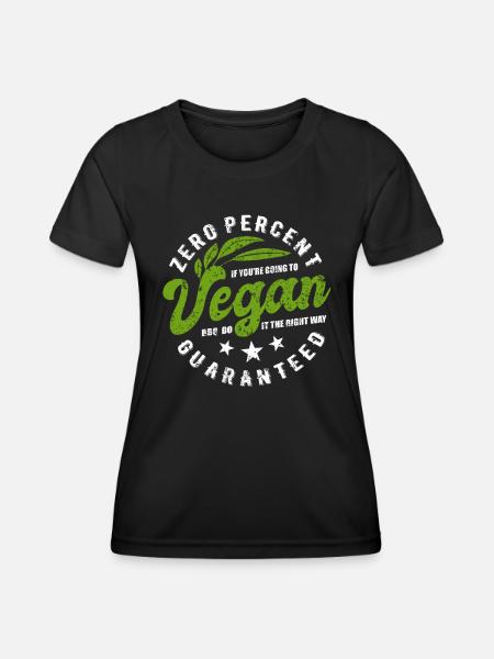 Grillen - Null Prozent Vegan - Fleischesser - Frauen Funktions-T-Shirt - Schwarz