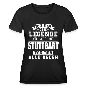 Stadt Stuttgart Deutschland Legende Spruch - Frauen Funktions-T-Shirt - Schwarz - Vorne - AI Model Female 172 light (172cm)