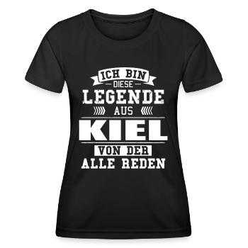 Stadt Kiel Deutschland Legende Spruch - Frauen Funktions-T-Shirt - Schwarz - Vorne - AI Model Female 172 light (172cm)