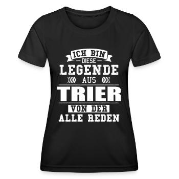 Stadt Trier Deutschland Legende Spruch - Frauen Funktions-T-Shirt - Schwarz - Vorne - AI Model Female 172 light (172cm)