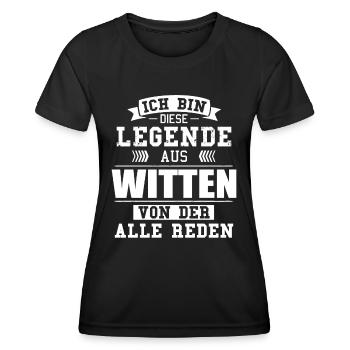 Stadt Witten Deutschland Legende Spruch - Frauen Funktions-T-Shirt - Schwarz - Vorne - AI Model Female 172 light (172cm)