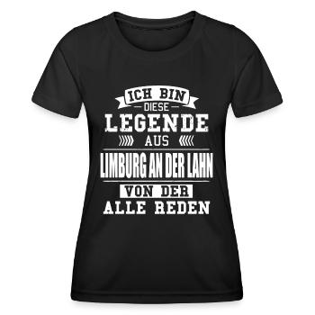 Stadt Limburg an der Lahn Deutschland Legende - Frauen Funktions-T-Shirt - Schwarz - Vorne - AI Model Female 172 light (172cm)