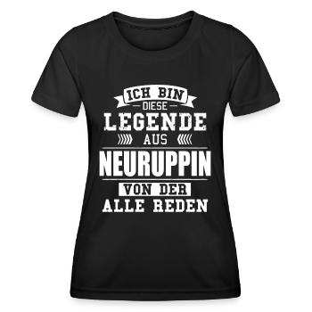 Stadt Neuruppin Deutschland Legende Spruch - Frauen Funktions-T-Shirt - Schwarz - Vorne - AI Model Female 172 light (172cm)