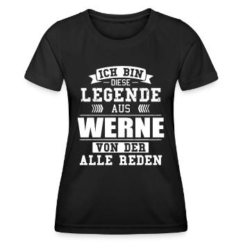 Stadt Werne Deutschland Legende Spruch - Frauen Funktions-T-Shirt - Schwarz - Vorne - AI Model Female 172 light (172cm)