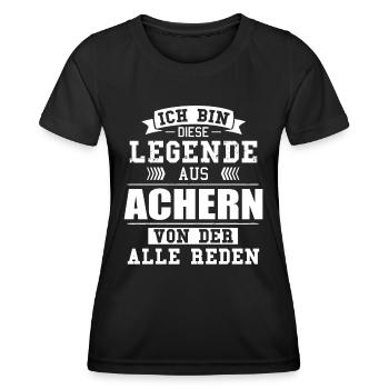 Stadt Achern Deutschland Legende Spruch - Frauen Funktions-T-Shirt - Schwarz - Vorne - AI Model Female 172 light (172cm)