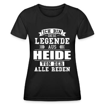 Stadt Heide Deutschland Legende Spruch - Frauen Funktions-T-Shirt - Schwarz - Vorne - AI Model Female 172 light (172cm)