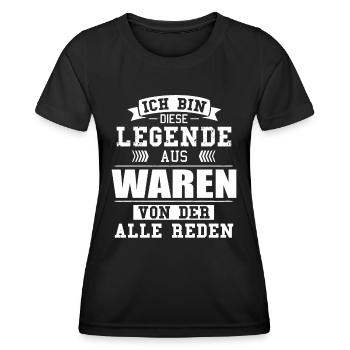 Stadt Waren Deutschland Legende Spruch - Frauen Funktions-T-Shirt - Schwarz - Vorne - AI Model Female 172 light (172cm)