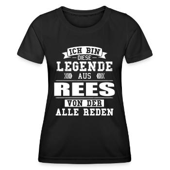 Stadt Rees Deutschland Legende Spruch - Frauen Funktions-T-Shirt - Schwarz - Vorne - AI Model Female 172 light (172cm)