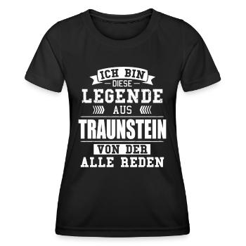 Stadt Traunstein Deutschland Legende Spruch - Frauen Funktions-T-Shirt - Schwarz - Vorne - AI Model Female 172 light (172cm)