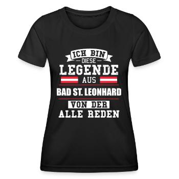 Stadt Bad St. Leonhard Österreich Legende Spruch - Frauen Funktions-T-Shirt - Schwarz - Vorne - AI Model Female 172 light (172cm)